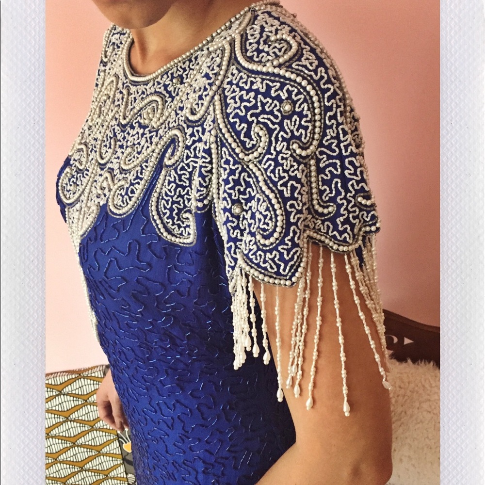 Vintage beaded cocktail dress - Picture 2 of 4
